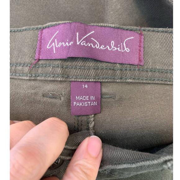 Gloria Venderbilt military green straight legs jeans size 14 - Picture 4 of 7